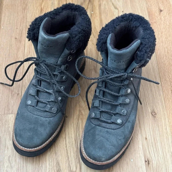 Cole Haan Zero Grand Explorer Black Leather Boots - Picture 1 of 5